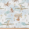 Printed Cotton WILDAIR White / Blue